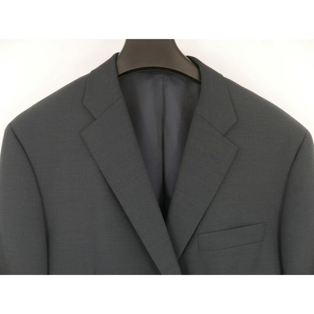 Hickey Freeman Blazer Sport Coat Blue 100% Worsted Wool Men's 48 Regular